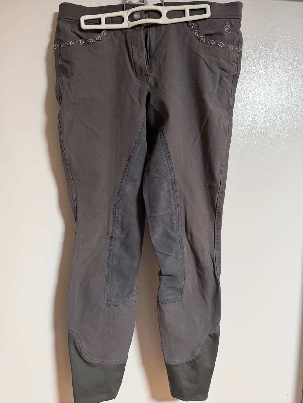 Women's Cavallo Grey Riding Breeches - Sleek Equestrian Style - Calla 26